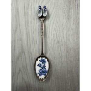 Holland Delft Blue‎ Miniature Clog Figural Spoon Porcelain Bowl Vintage